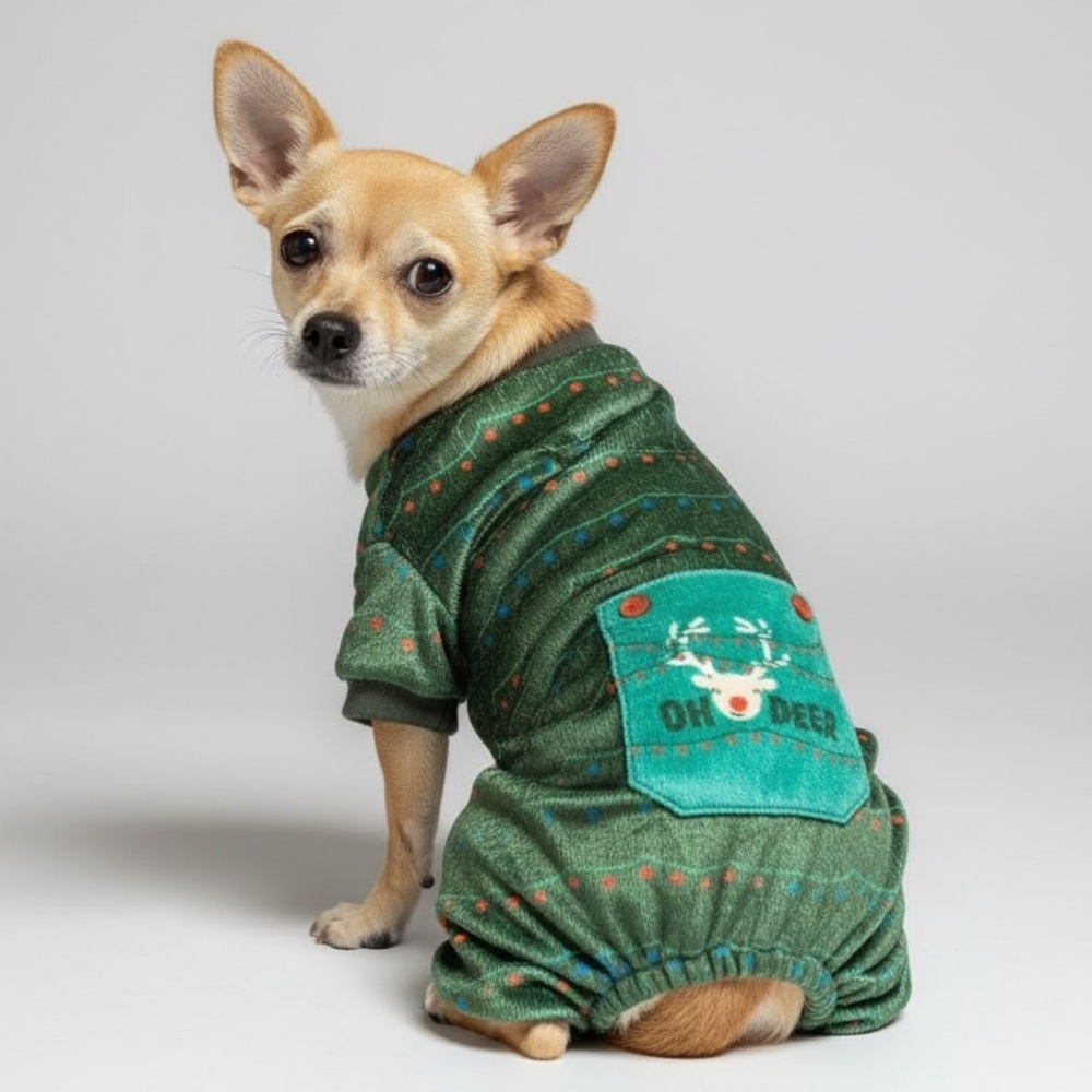 'OH DEER' Christmas Holiday Dog Pajamas
